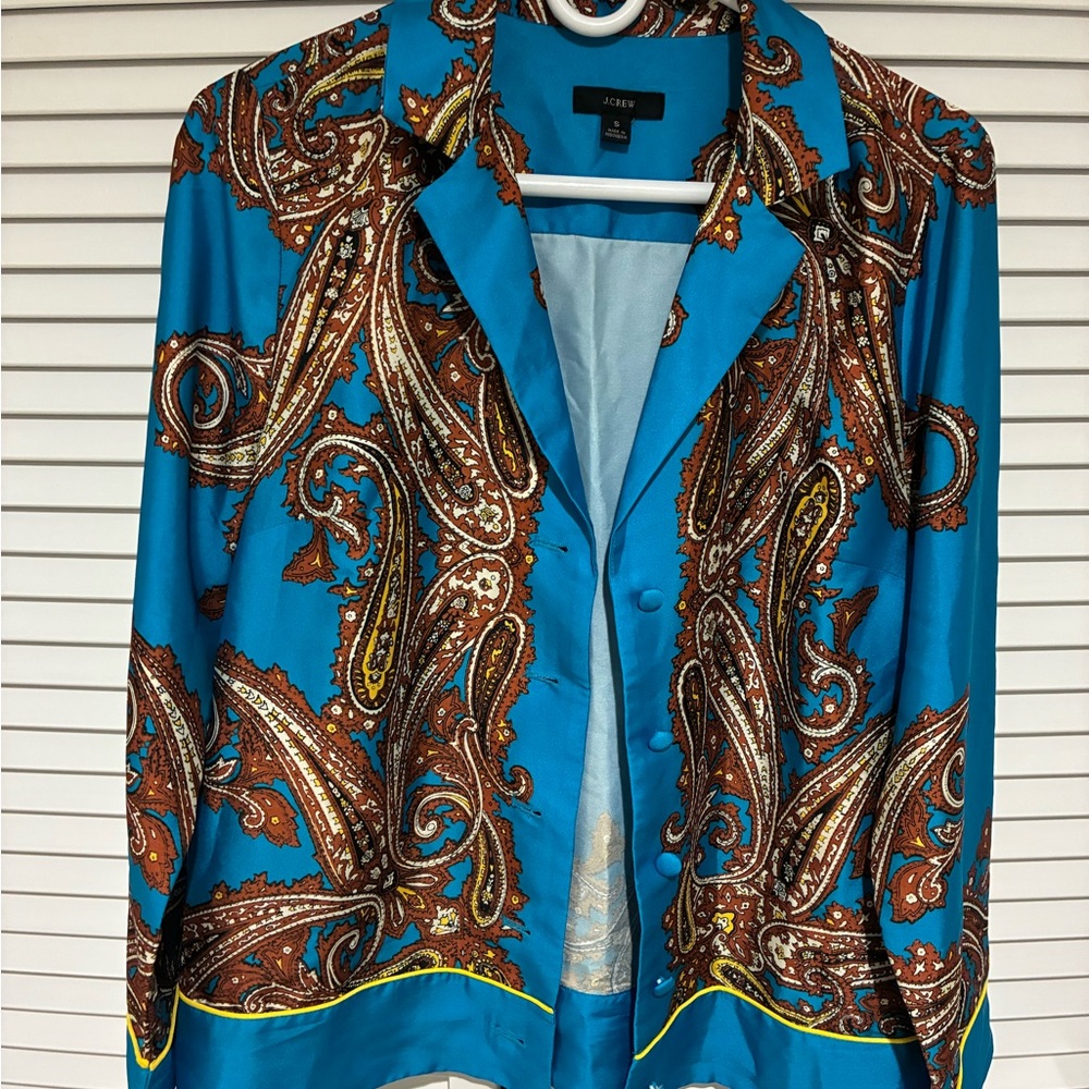 J. Crew Blue Paisley Jacket